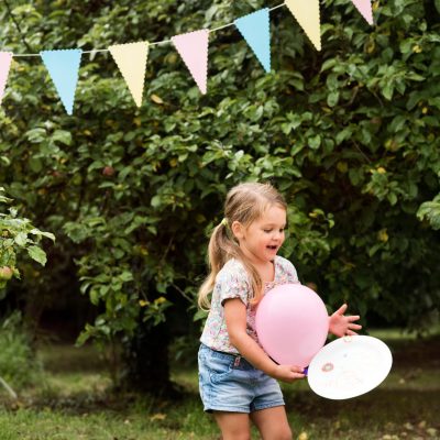 Kid enjoy party in the backyard